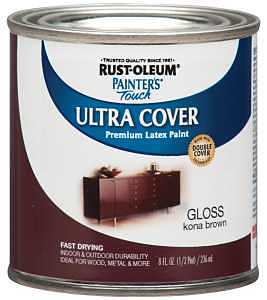 Enamel Paint, Water, Gloss, Kona Brown, 0.5 pt, Can, 120 sq-ft Coverage Area