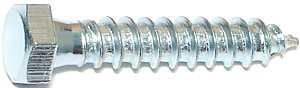 Lag Screw, 3/8 in Thread, 2 in OAL, Zinc