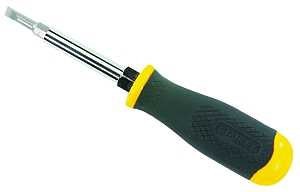 Screwdriver, 7-3/4 in OAL, Rubber Handle