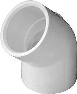 Pipe Elbow, 1 in, Socket, 45 deg Angle, PVC, SCH 40 Schedule