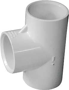 Pipe Tee, 1 in, Socket, PVC, White, SCH 40 Schedule, 150 psi Pressure