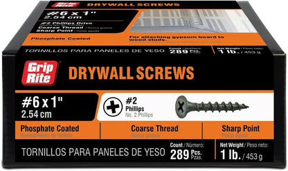 #6 x 1 in. #2 Phillips Bugle Head Coarse Thread Drywall Screws 1 lb. Box