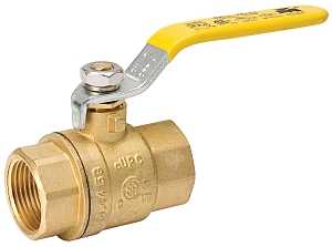 Ball Valve, 1-1/2 in Connection, FPT x FPT, 600/150 psi Pressure, Manual Actuator, Brass Body