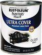 Enamel Paint, Water, Gloss, Black, 1 qt, Can, 120 sq-ft Coverage Area