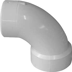 Sanitary Street Pipe Elbow, 1-1/2 in, Spigot x Hub, 90 deg Angle, PVC, White